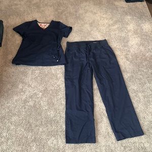 koi navy blue scrub set